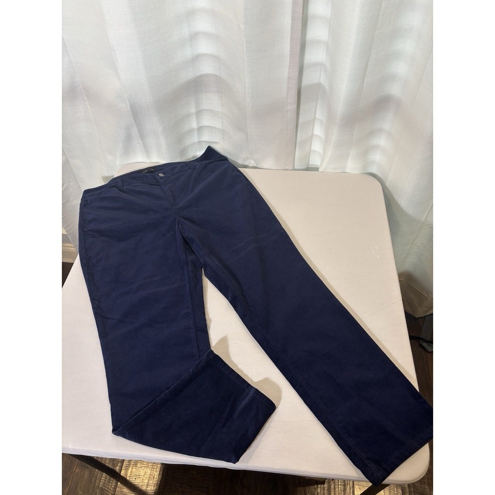 Talbots Curvy Navy Corduroy‎ Pants Straight Leg Women's Size 16 Mid Rise